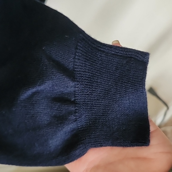 Pronto-uomo made in Italy merino wool polo sweater, navy blue, in 3xl - Picture 5 of 8